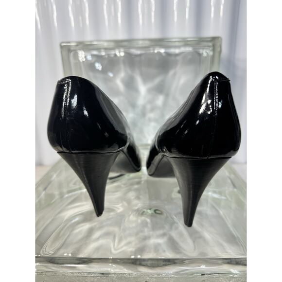 Joan & David black patent leather high heels / pumps, ladies' size 10M - Picture 2 of 5